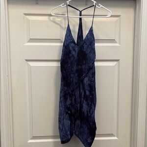 FAVLUX Navy Tie-Dye Mini Dress